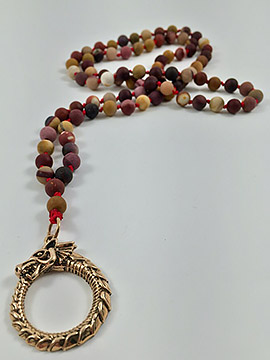 Hand Knotted Mookaite necklace with Pendant