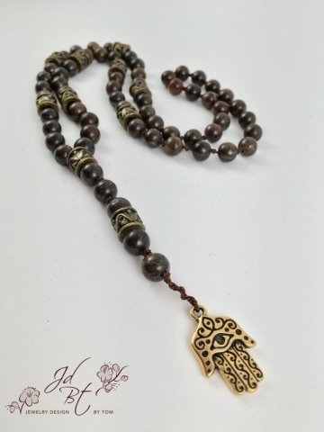 Bronzite Lariat Surfer necklace