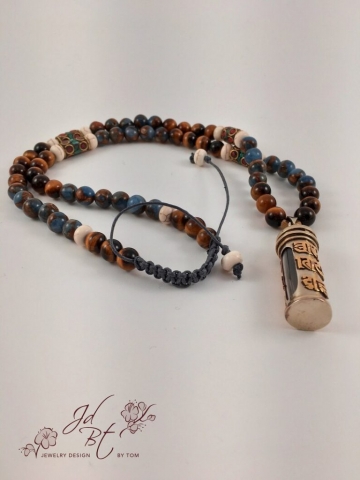 Tibetan Amulet Prayer Vial Shamballa Necklace