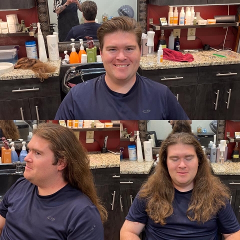 Jim before & after! (He is donating his hair)